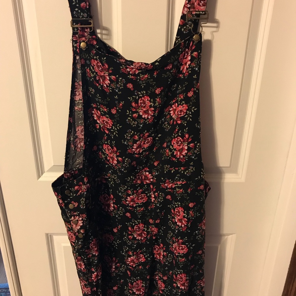 Floral overall pants